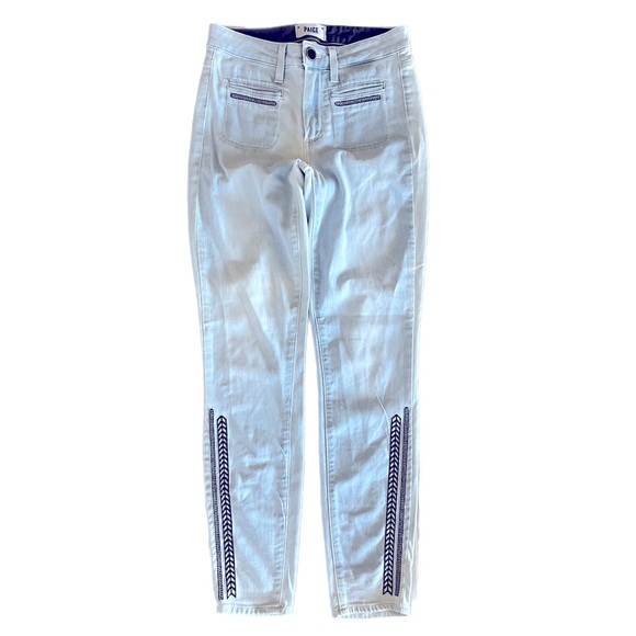 NWOT PAIGE Hoxton Ankle Jeans in Baylee Embroidery Jeans Size 24 - Picture 4 of 7